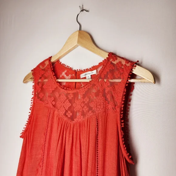 John Paul Richard Midi Flowy Dress with Lace Detail  Size Small - Picture 6 of 8